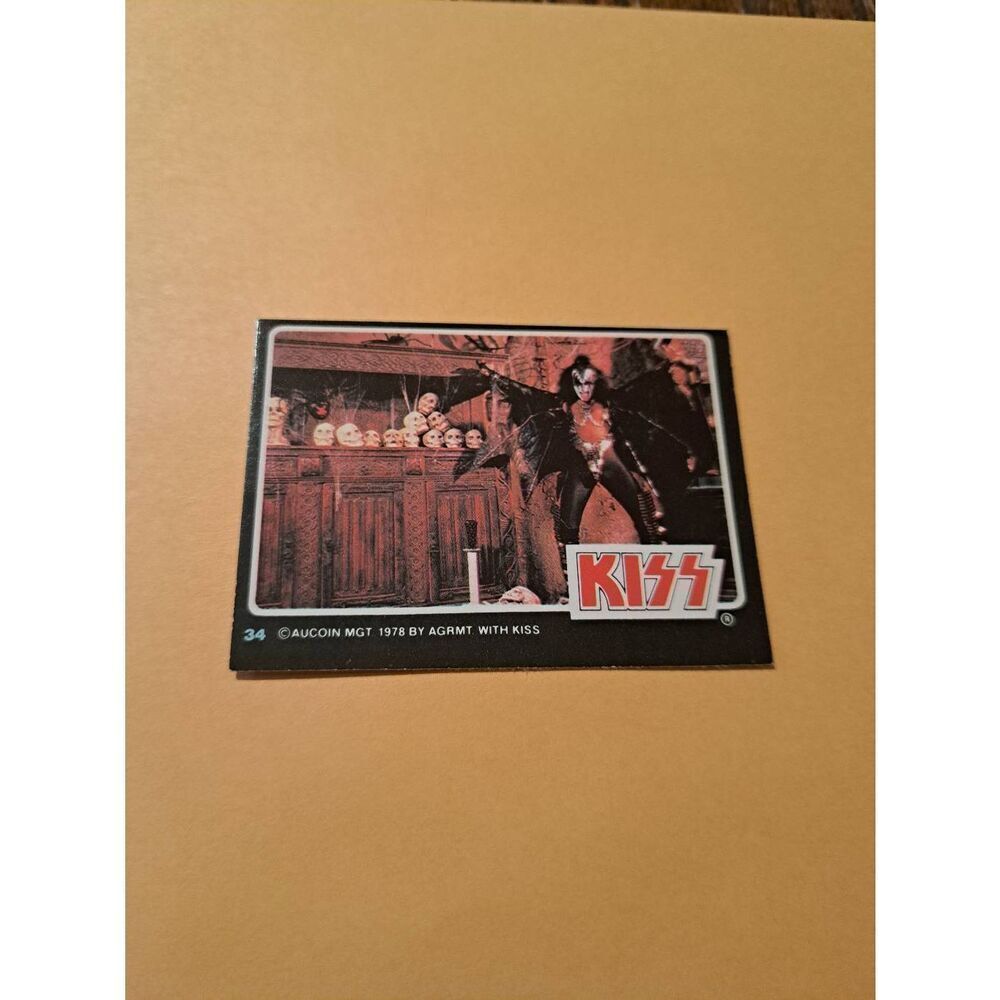 Vintage 1978 Aucoin Management AGRMT KISS Trading Card No 34 Collectible Rock